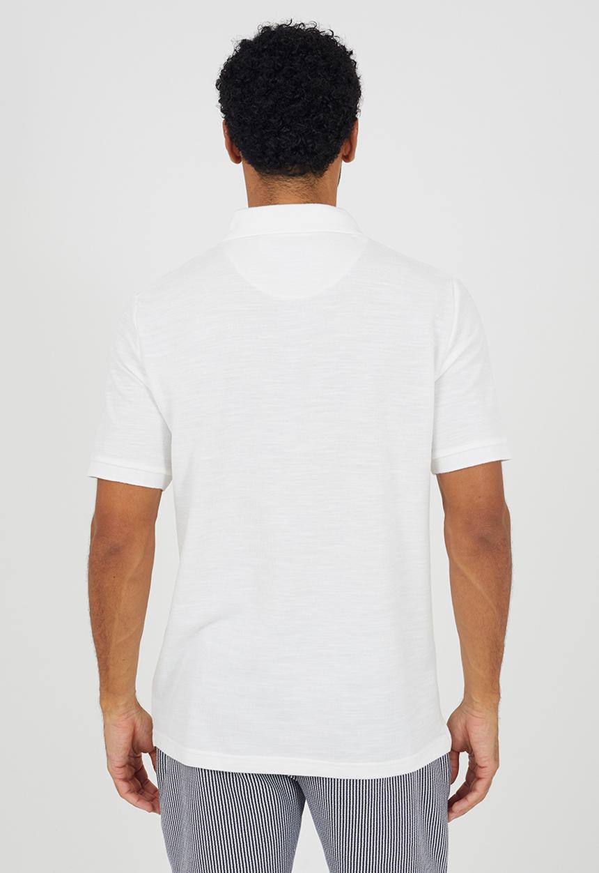 Brave Soul - MENS SHORT SLEEVED TROPHY NECK POLO SHIRT WYSTAN - OPTIC WHITE