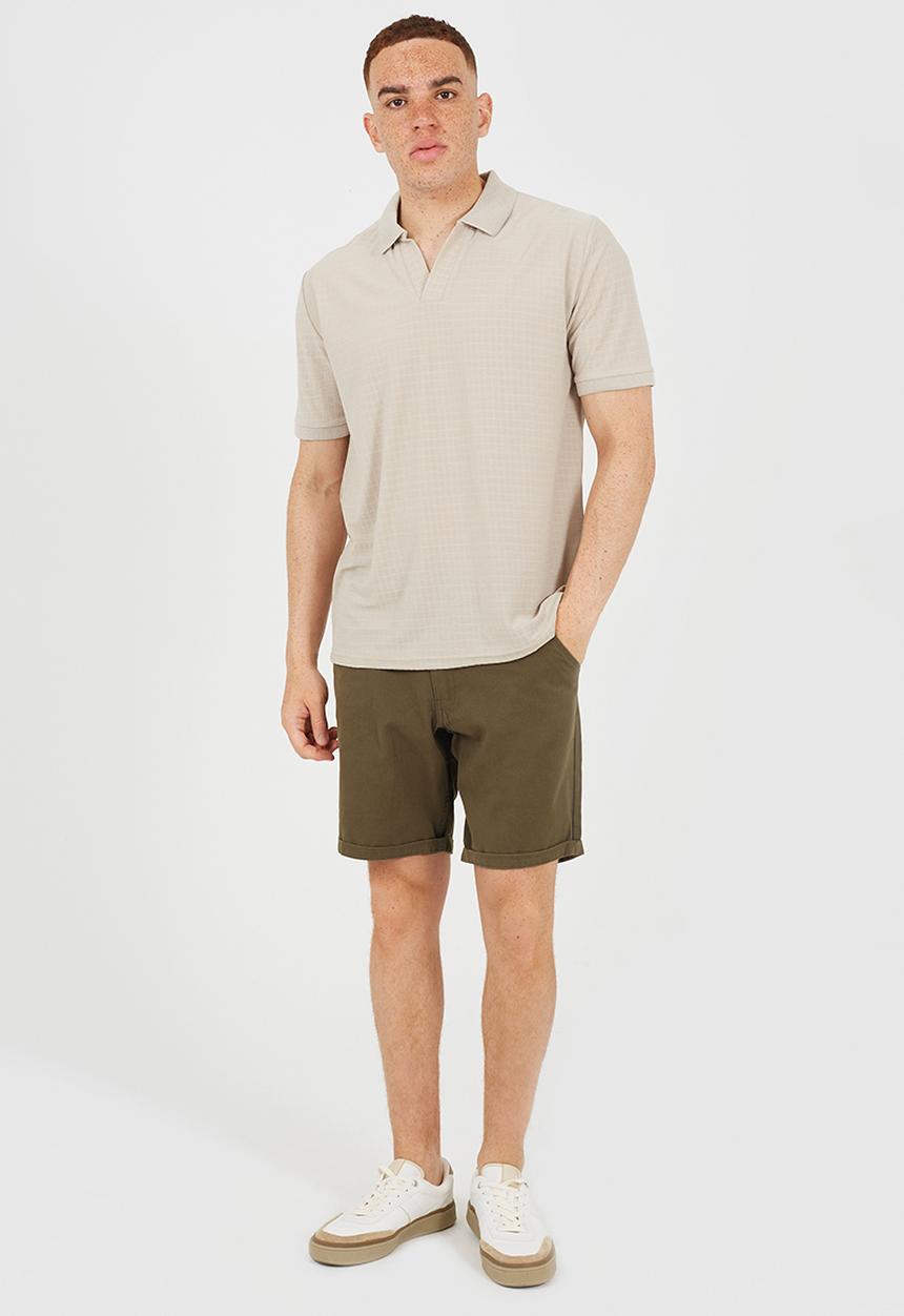 Brave Soul - MEN'S SHORT SLEEVED POLO SHIRT WITHTHORPHY NECK KEWLEY - STONE