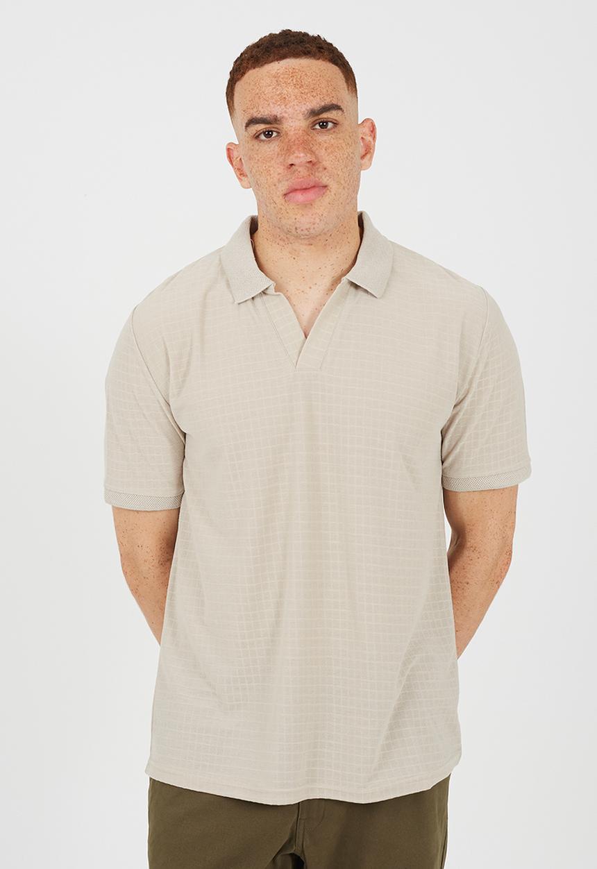 Brave Soul - MEN'S SHORT SLEEVED POLO SHIRT WITHTHORPHY NECK KEWLEY - STONE