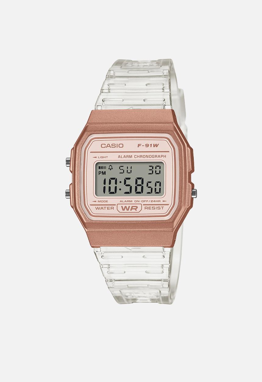 Casio - Semi Trans Square Rose Gold Digit - Rose Gold