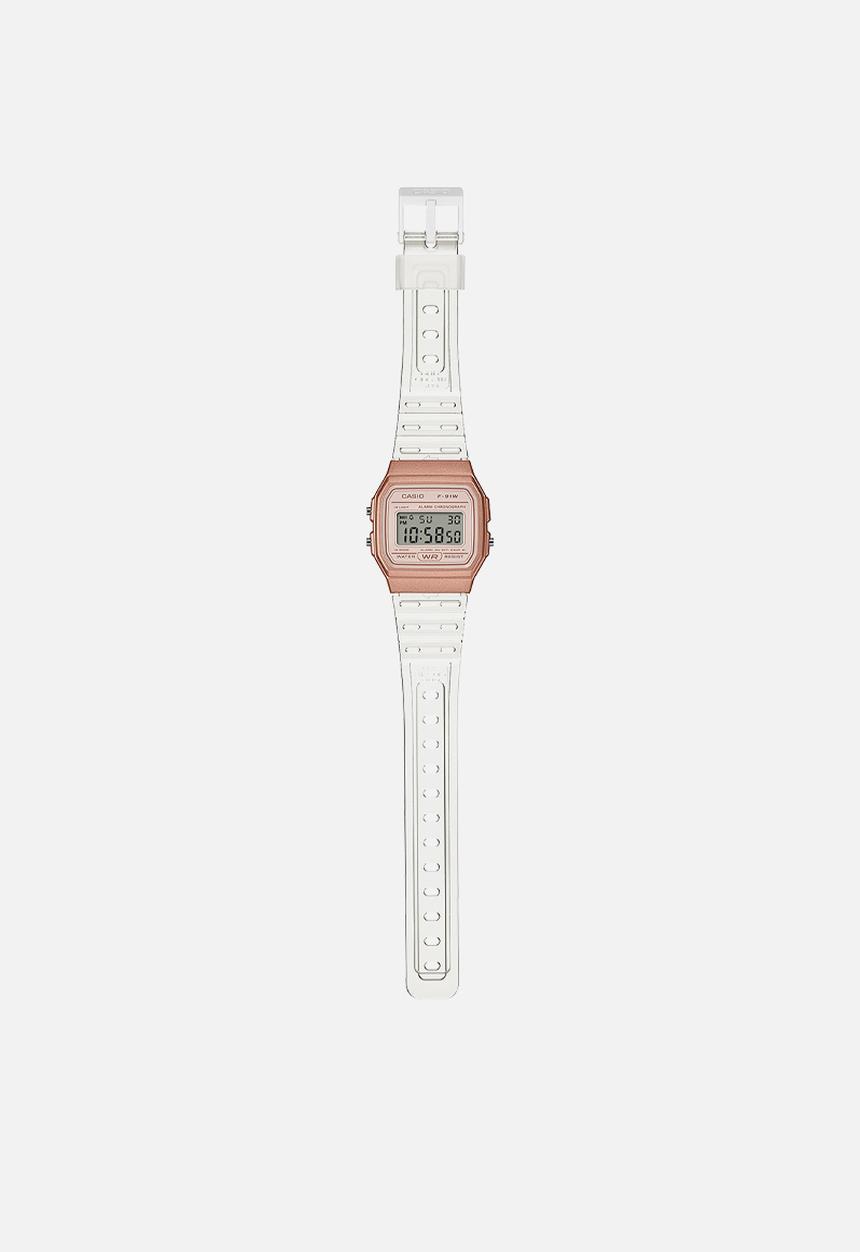 Casio - Semi Trans Square Rose Gold Digit - Rose Gold