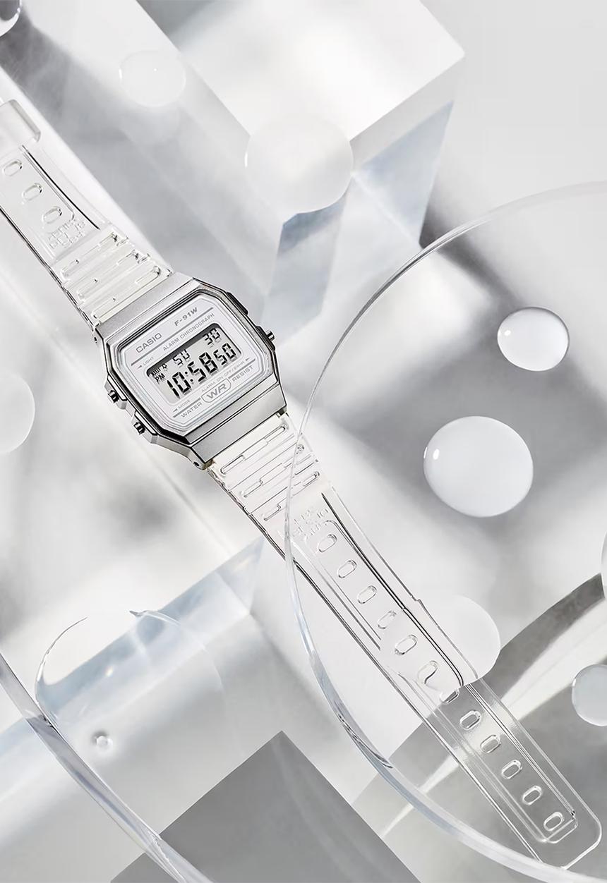 Casio - Semi Trans Square Digit - White