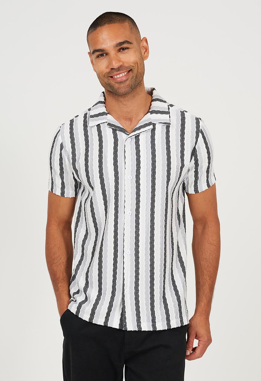 Brave Soul - Verigo Shirt - White / Black / Light Blue