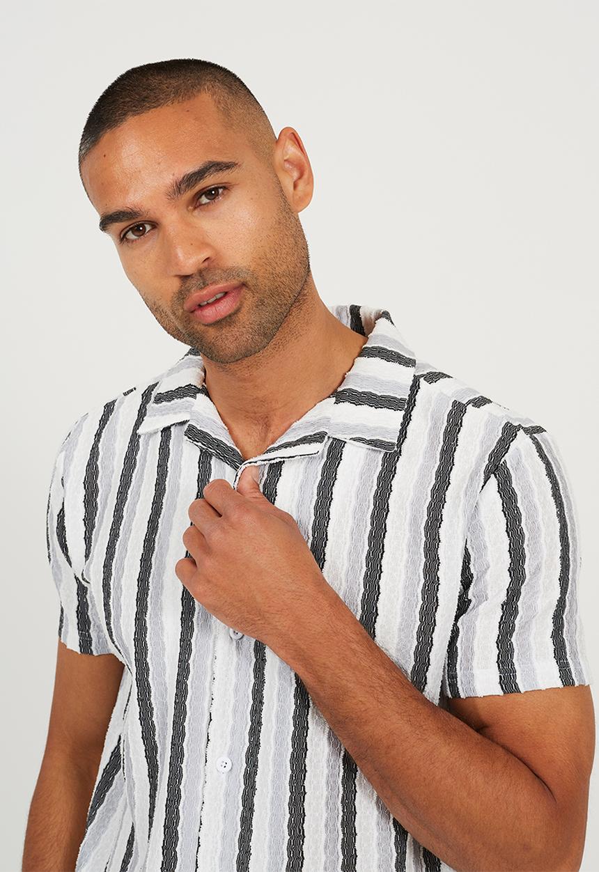 Brave Soul - Verigo Shirt - White / Black / Light Blue