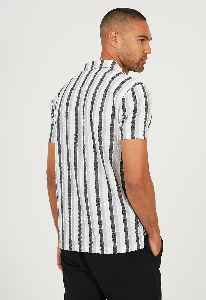 Brave Soul - Verigo Shirt - White / Black / Light Blue