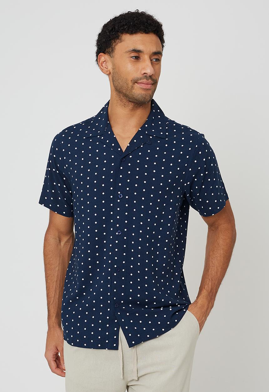 Brave Soul - Shekells Shirt - Navy/White