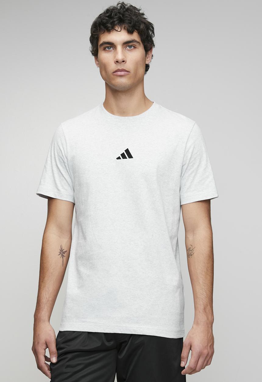 adidas Performance - Small Logo SJ Tee  - light grey heather/black