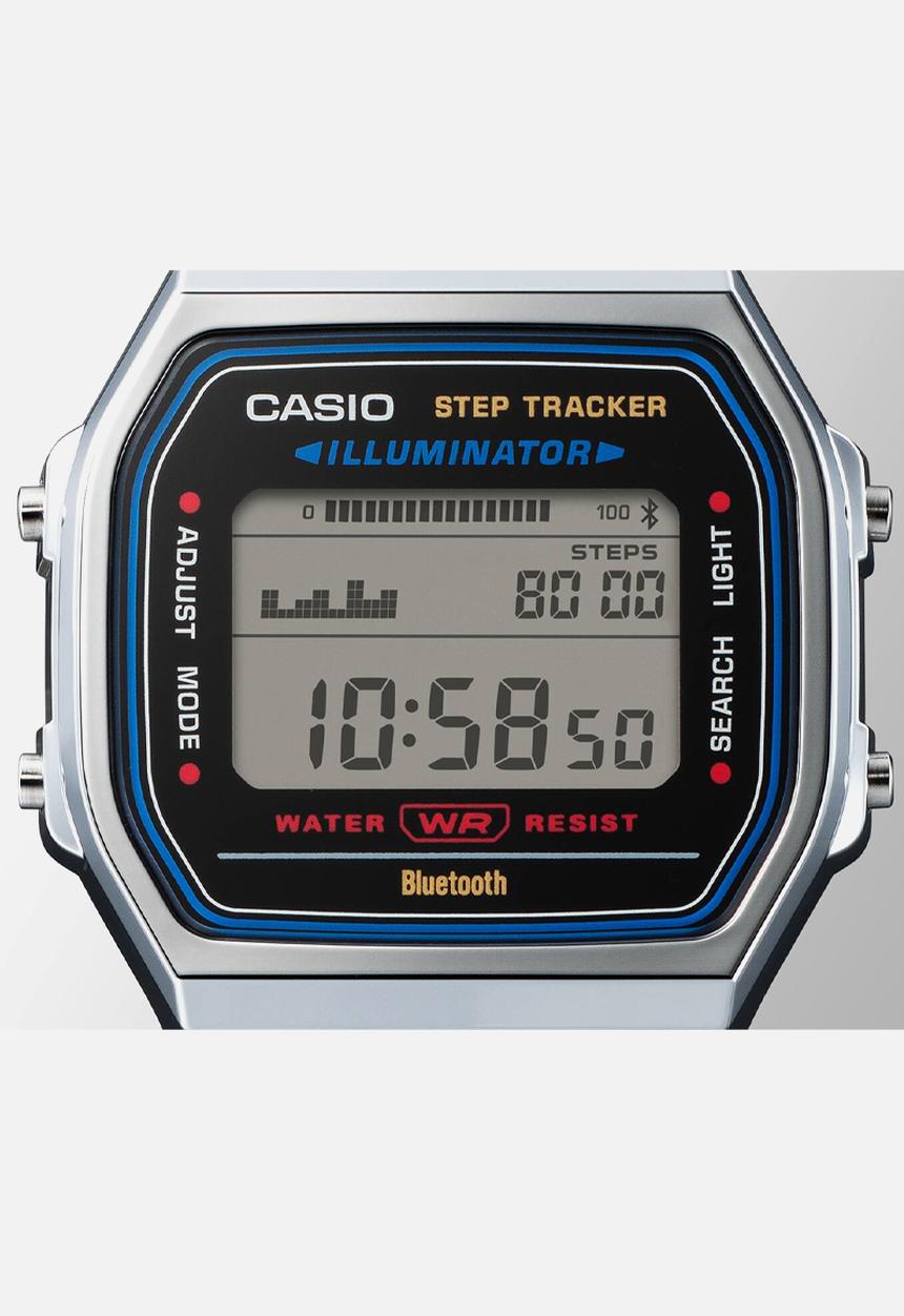 Casio - Retro Digital Silver Step Tracker - Silver