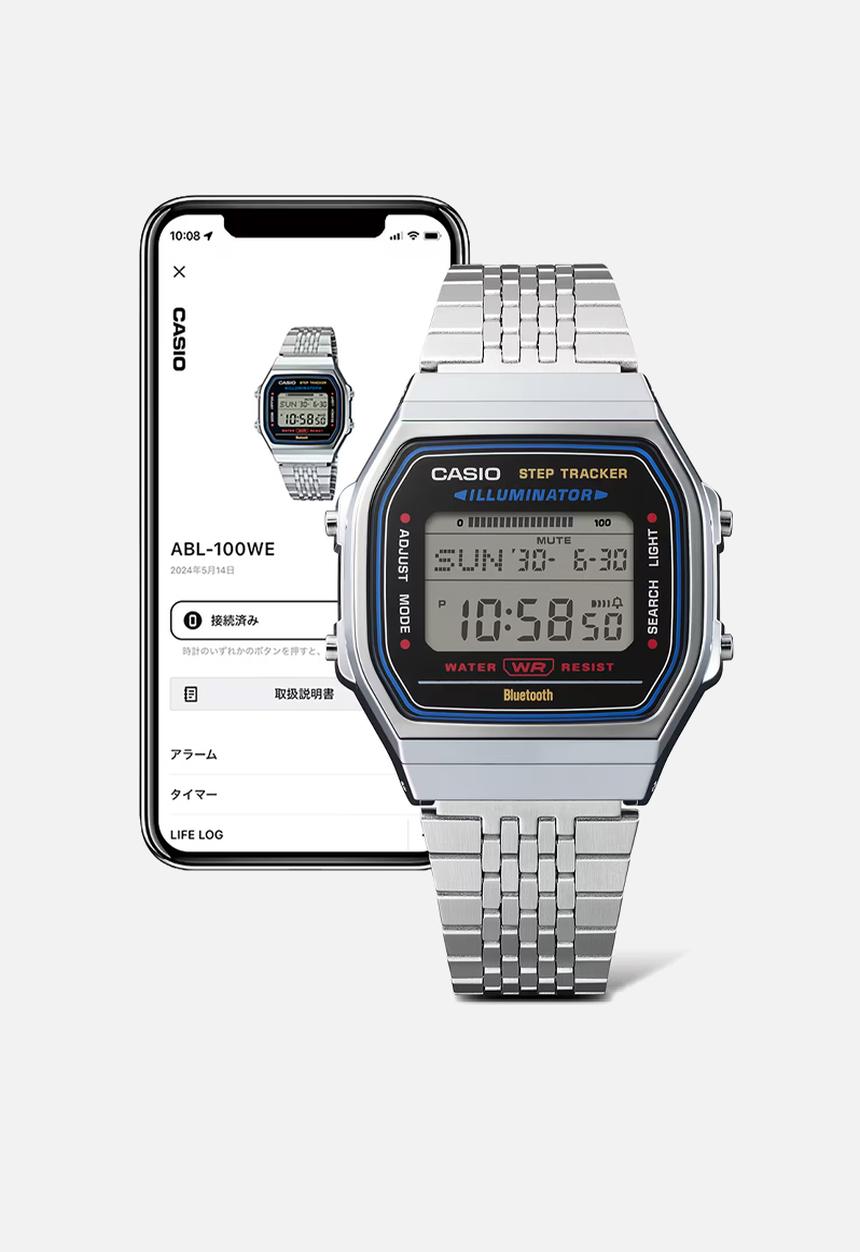 Casio - Retro Digital Silver Step Tracker - Silver