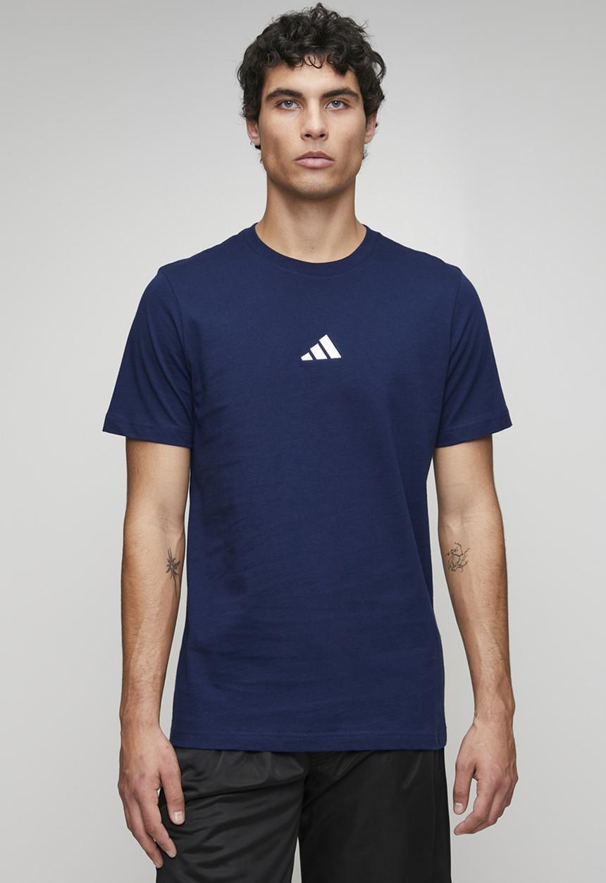 adidas Performance - Small Logo SJ Tee  - dark blue/white