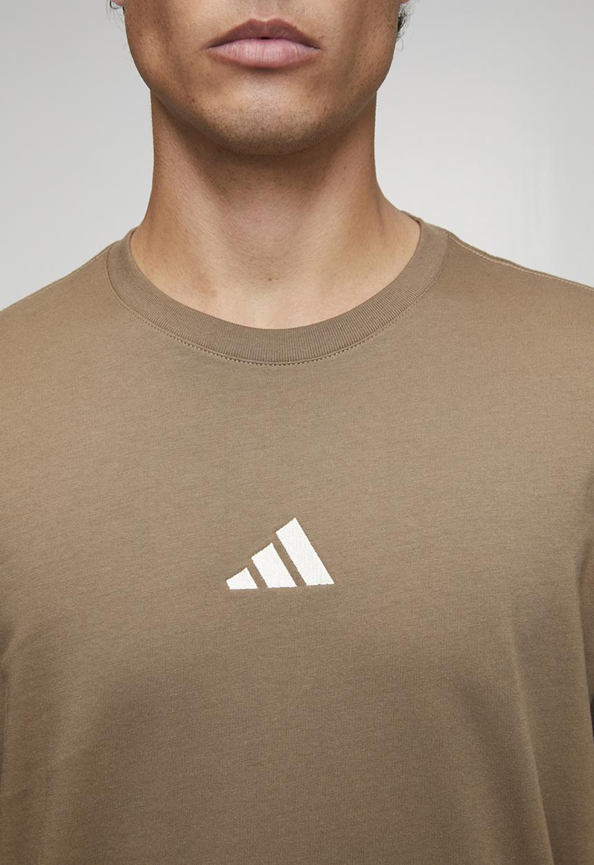 adidas Performance - Small Logo SJ Tee  - Khaki Six/ ecru tin