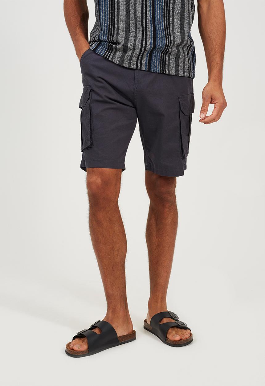 Brave Soul - Island Cotton Canvas Short - Navy