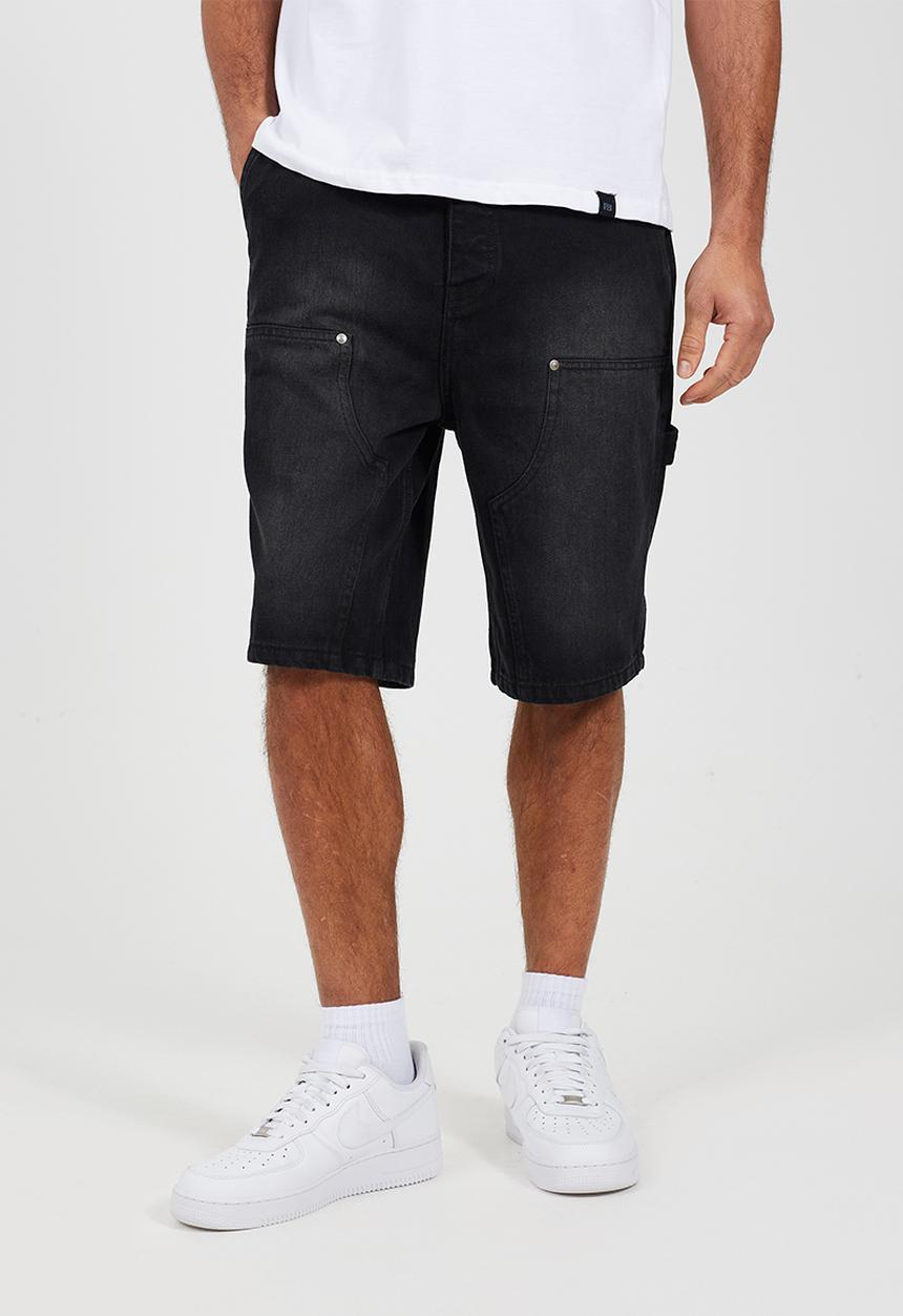 Brave Soul - Denim Carpenter Shorts - Charcoal