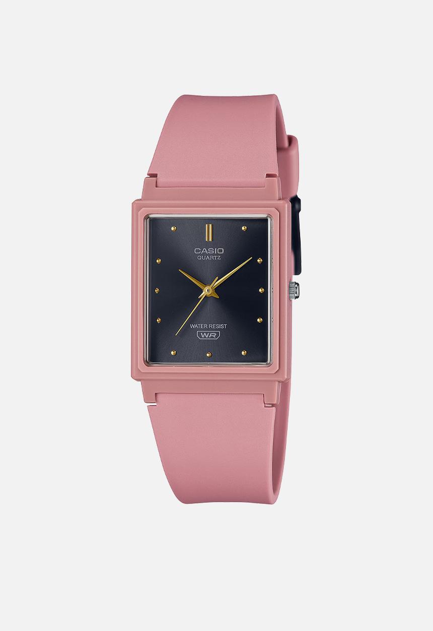 Casio - Analog Pink Rect Slim Black - Pink
