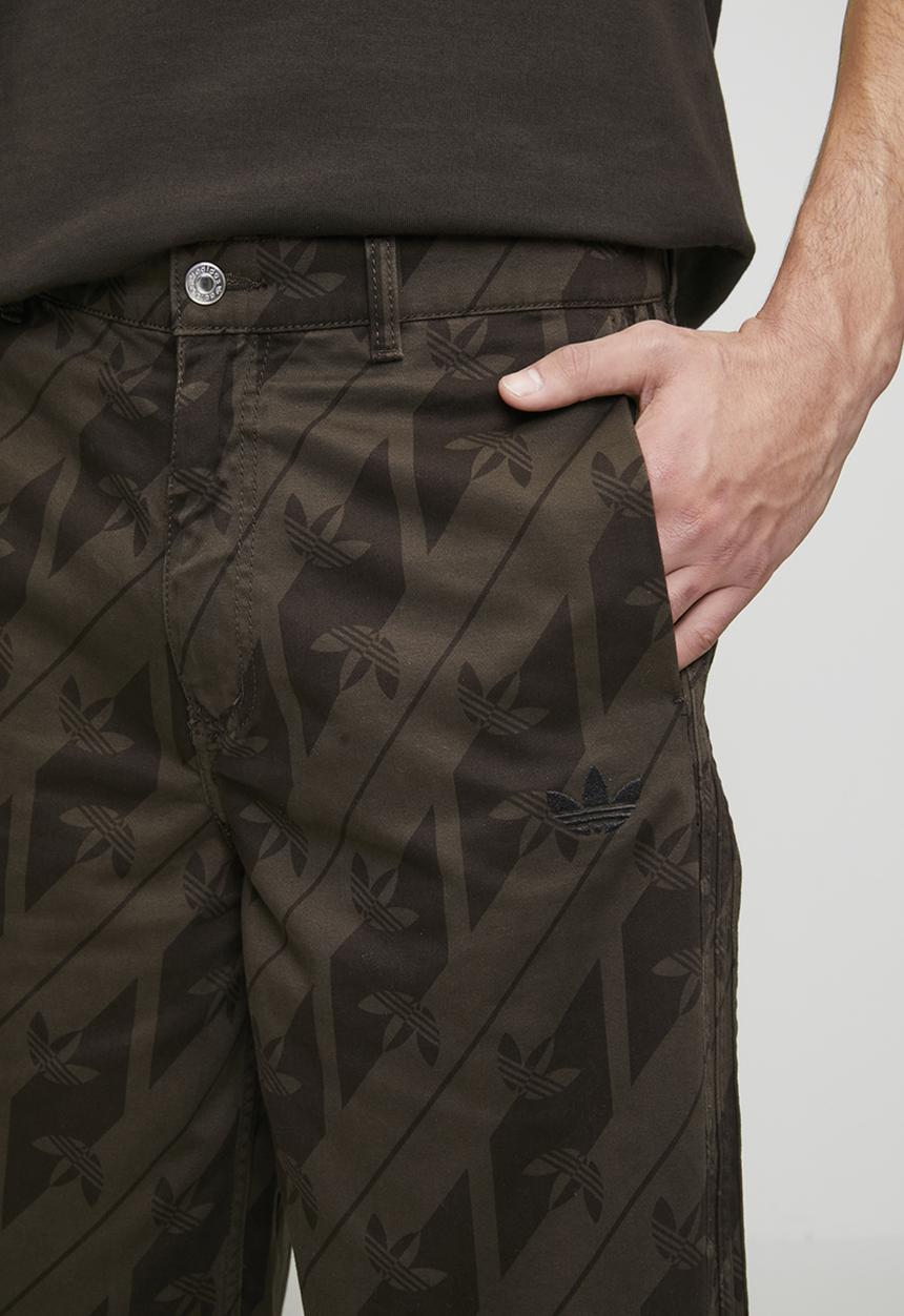 adidas Originals - Originals Monogram Denim Jorts  - Aurora Coffee Brown