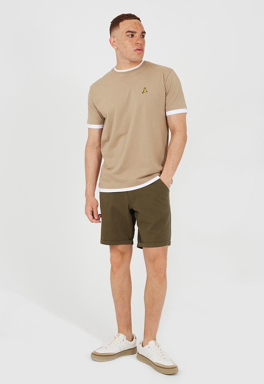 Brave Soul - 3Pk Kobeb T-shirts - Navy / Stone / Khaki