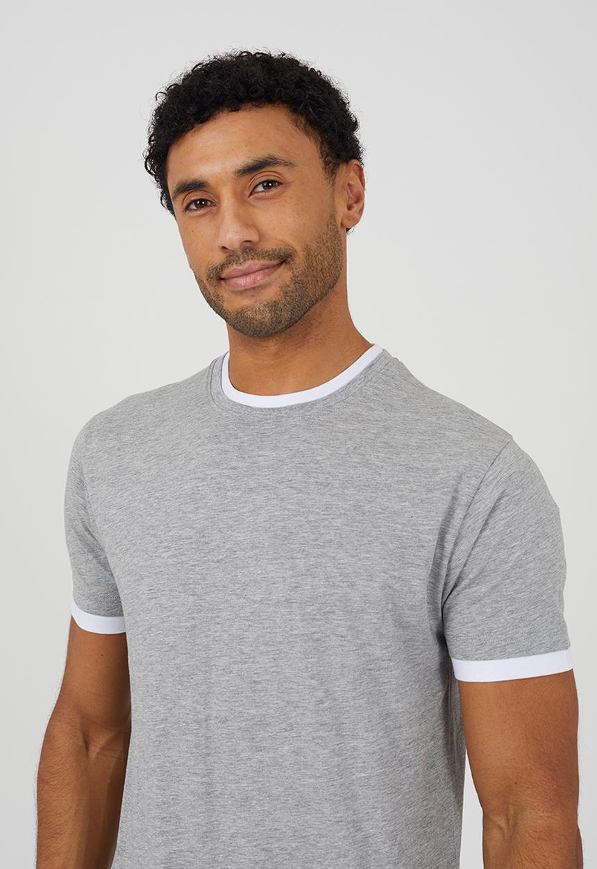 Brave Soul - Nate T-shirt - Light Grey Marl / Optic White