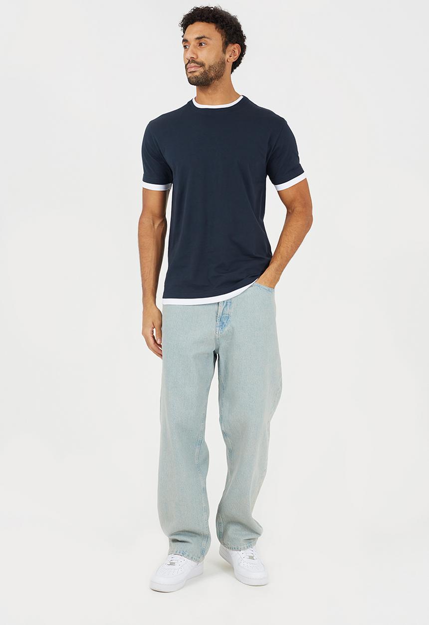 Brave Soul - Nate T-shirt - Dark Navy / Optic White