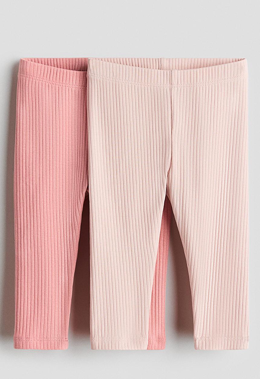 H&M - 2-Pack leggings - pink/light pink