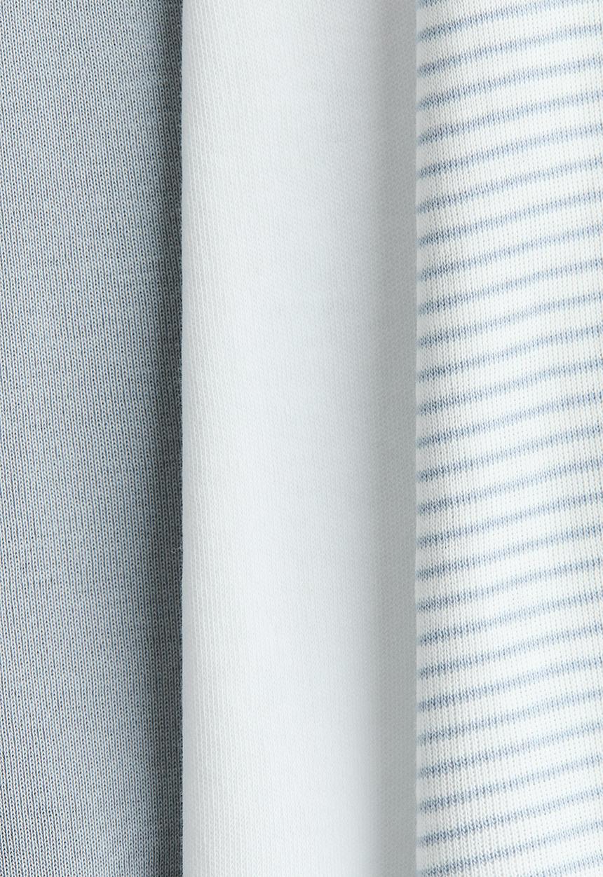 H&M - 3-Pack foldover-waist trousers - light blue/striped