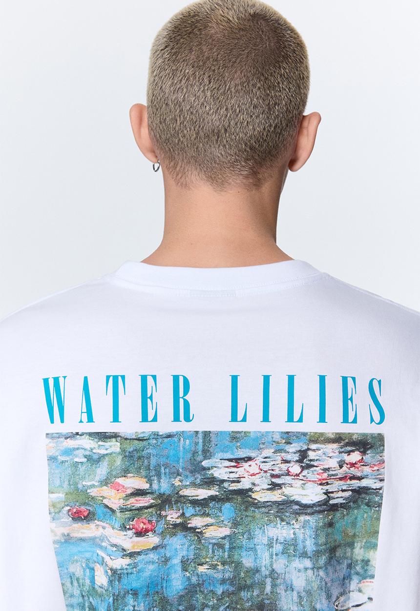 H&M - Loose fit t-shirt - white/claude monet