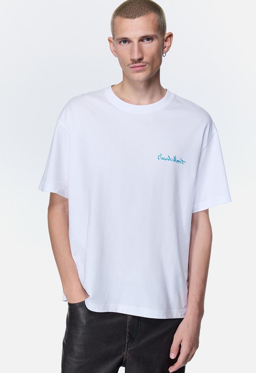 H&M - Loose fit t-shirt - white/claude monet
