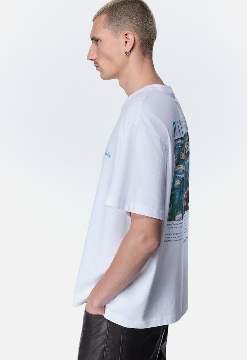H&M - Loose fit t-shirt - white/claude monet