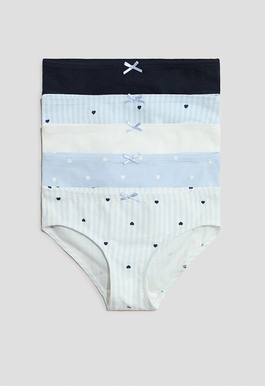 H&M - 5-Pack cotton briefs - blue/hearts