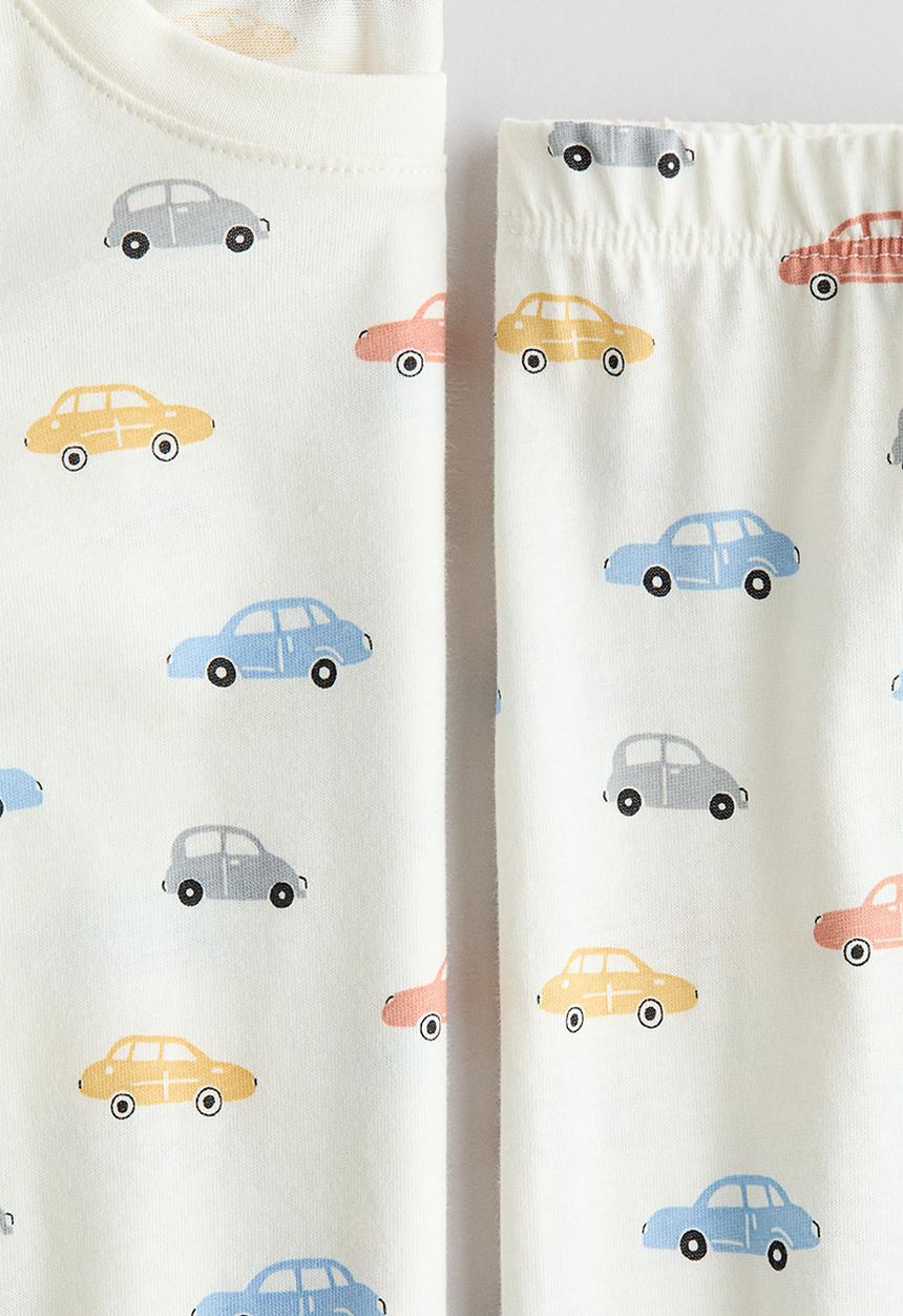 H&M - Patterned jersey pyjamas - white/cars