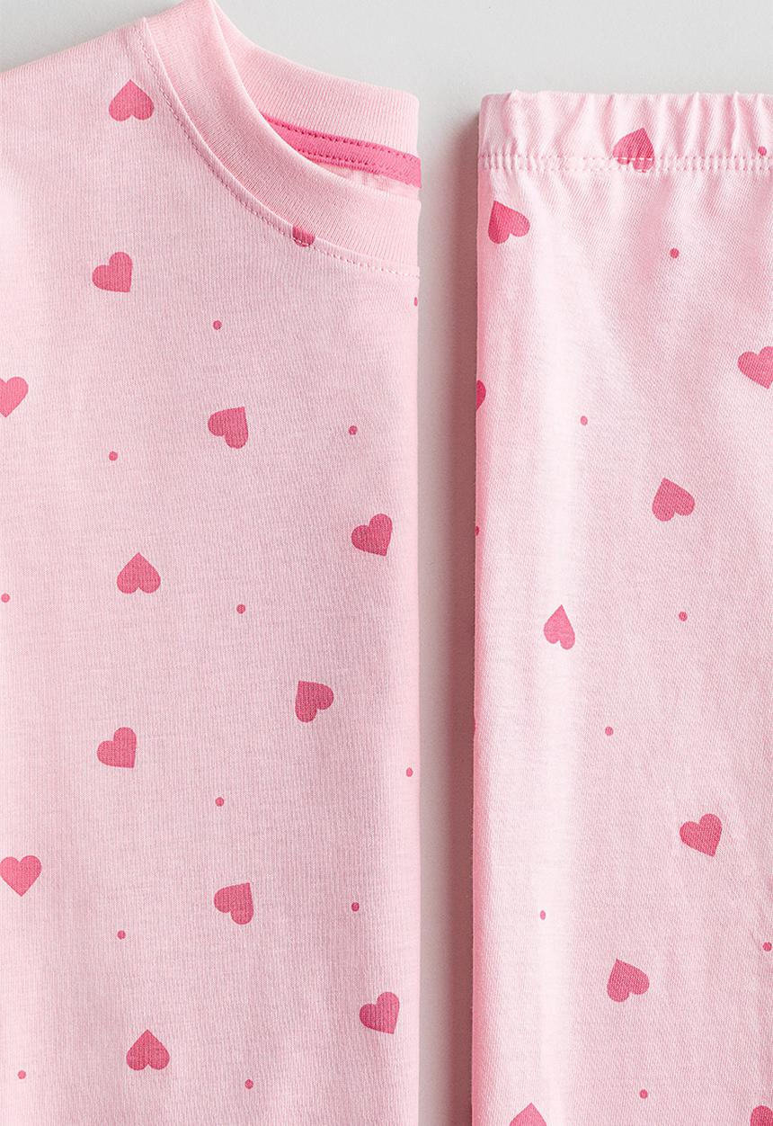 H&M - Printed cotton pyjamas - pink/hearts
