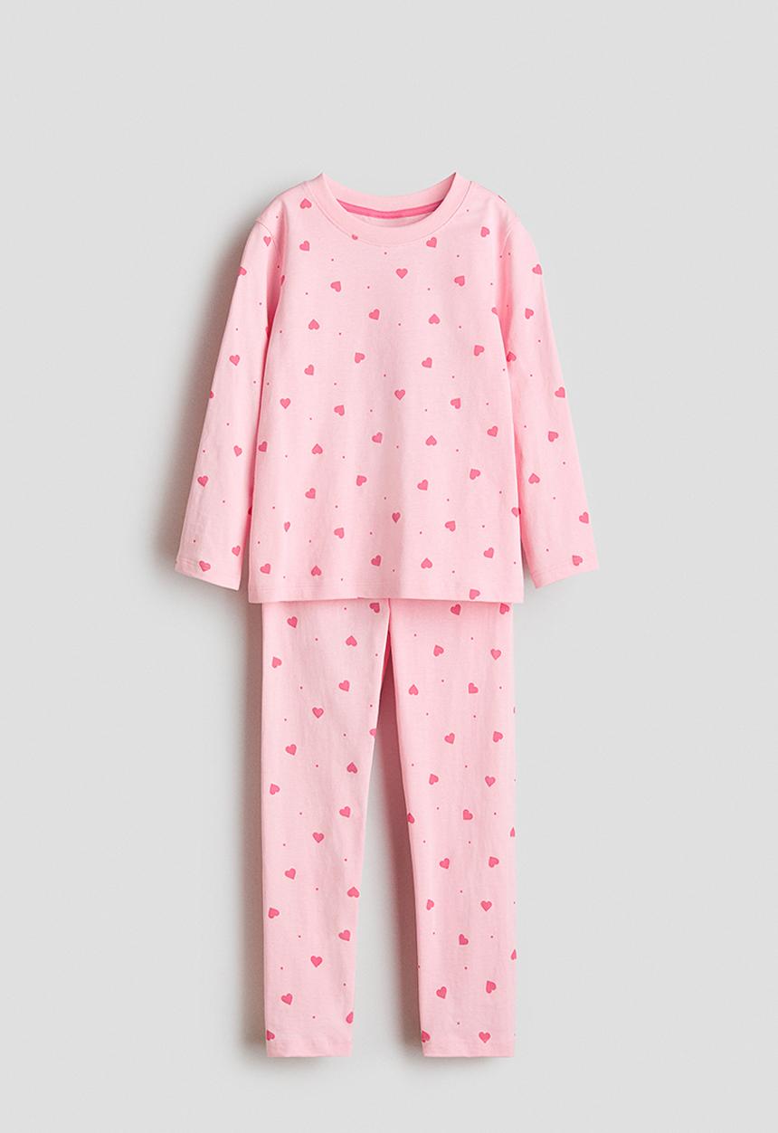 H&M - Printed cotton pyjamas - pink/hearts