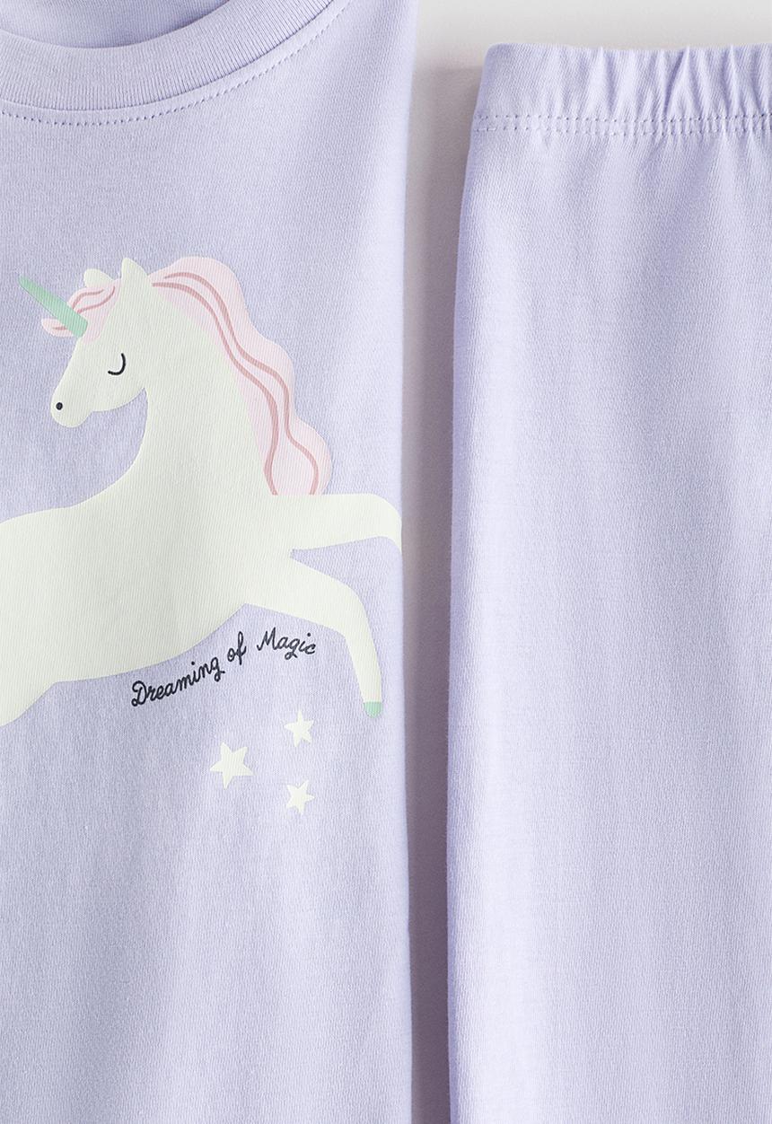 H&M - Printed cotton pyjamas - purple/unicorn