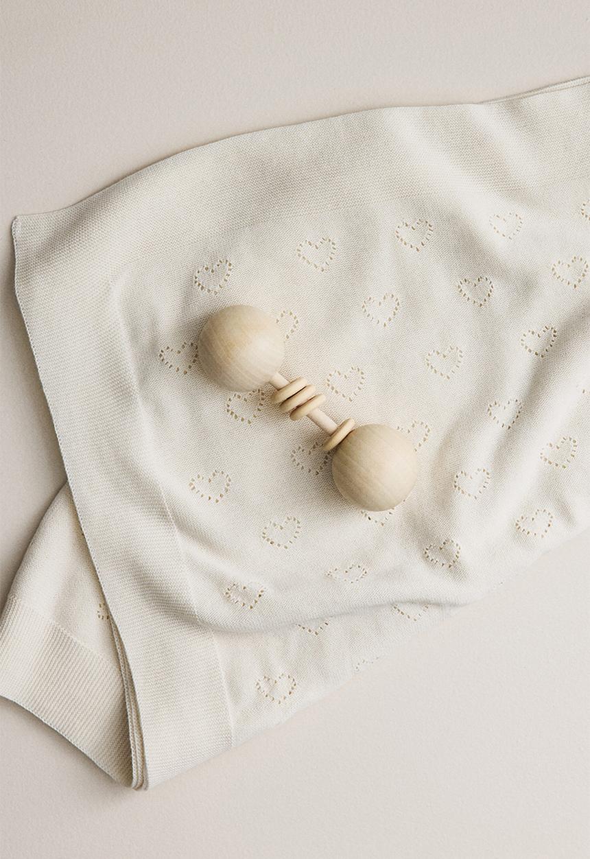 H&M - Cotton pointelle baby blanket - white
