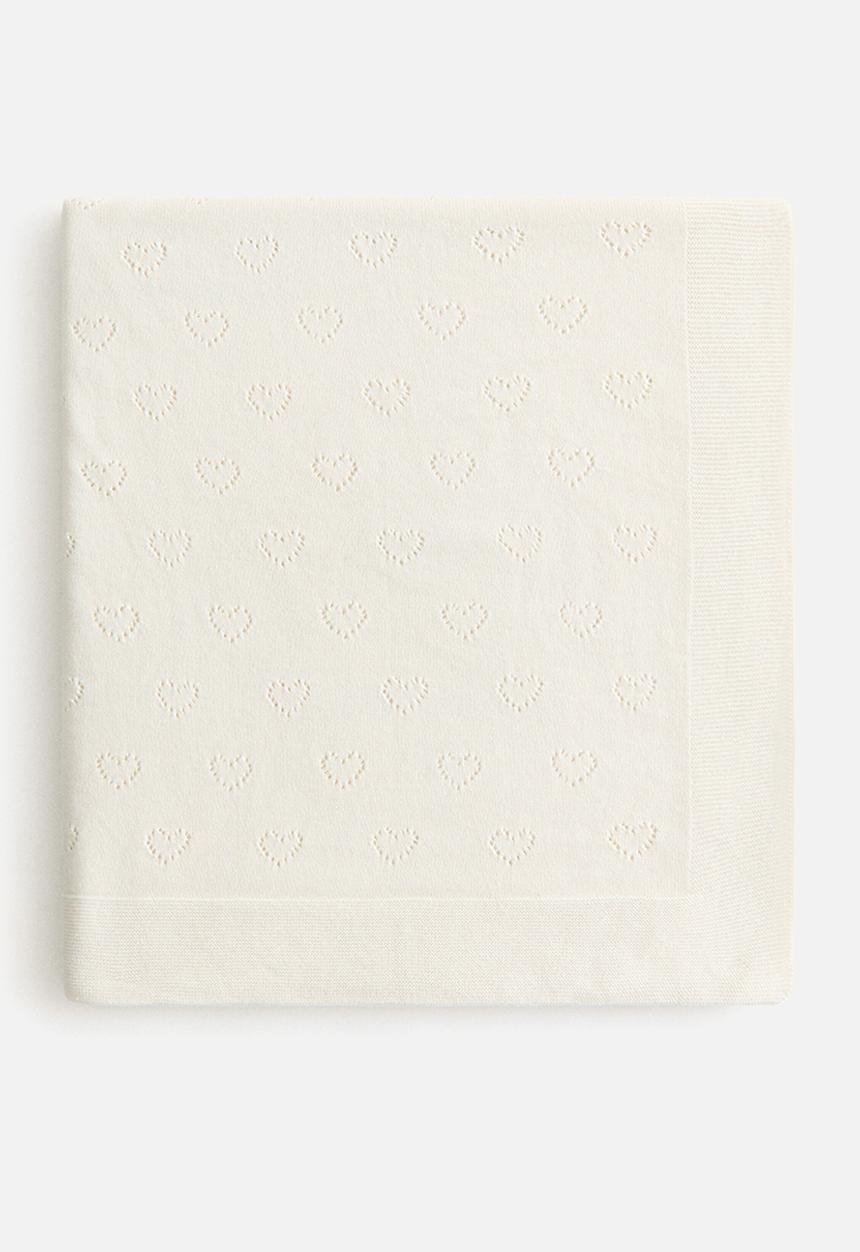 H&M - Cotton pointelle baby blanket - white