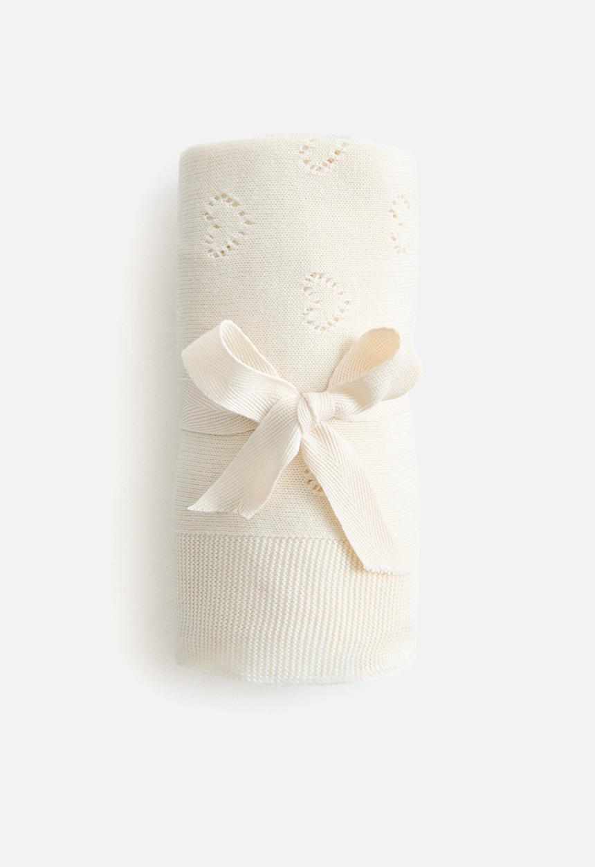 H&M - Cotton pointelle baby blanket - white