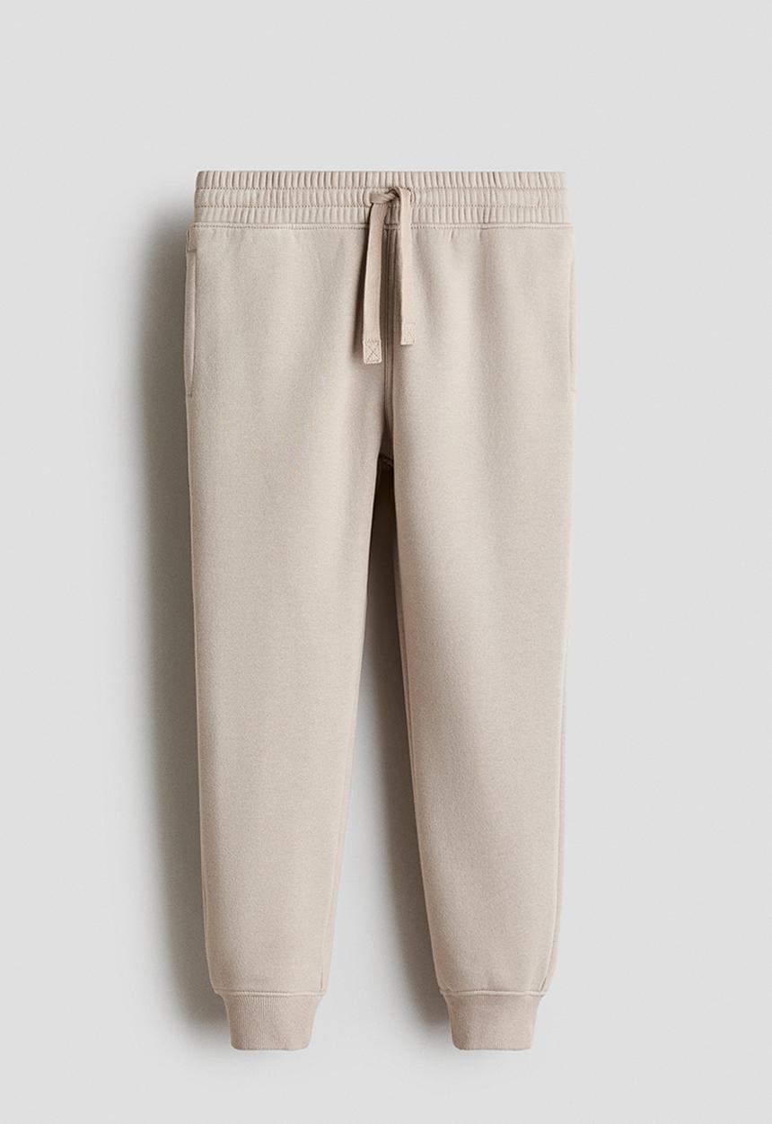 H&M - Cotton sweatshirt joggers - light beige