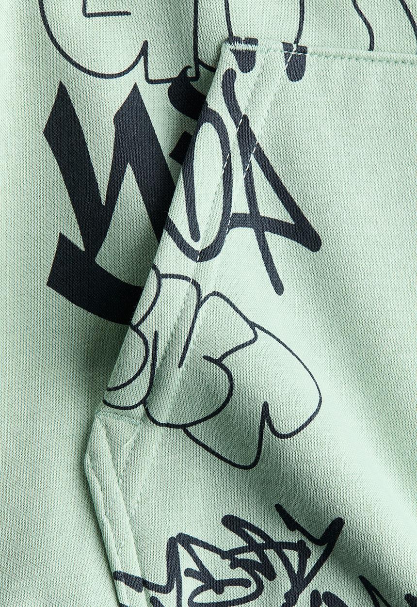 H&M - Hoodie - light green/graffiti