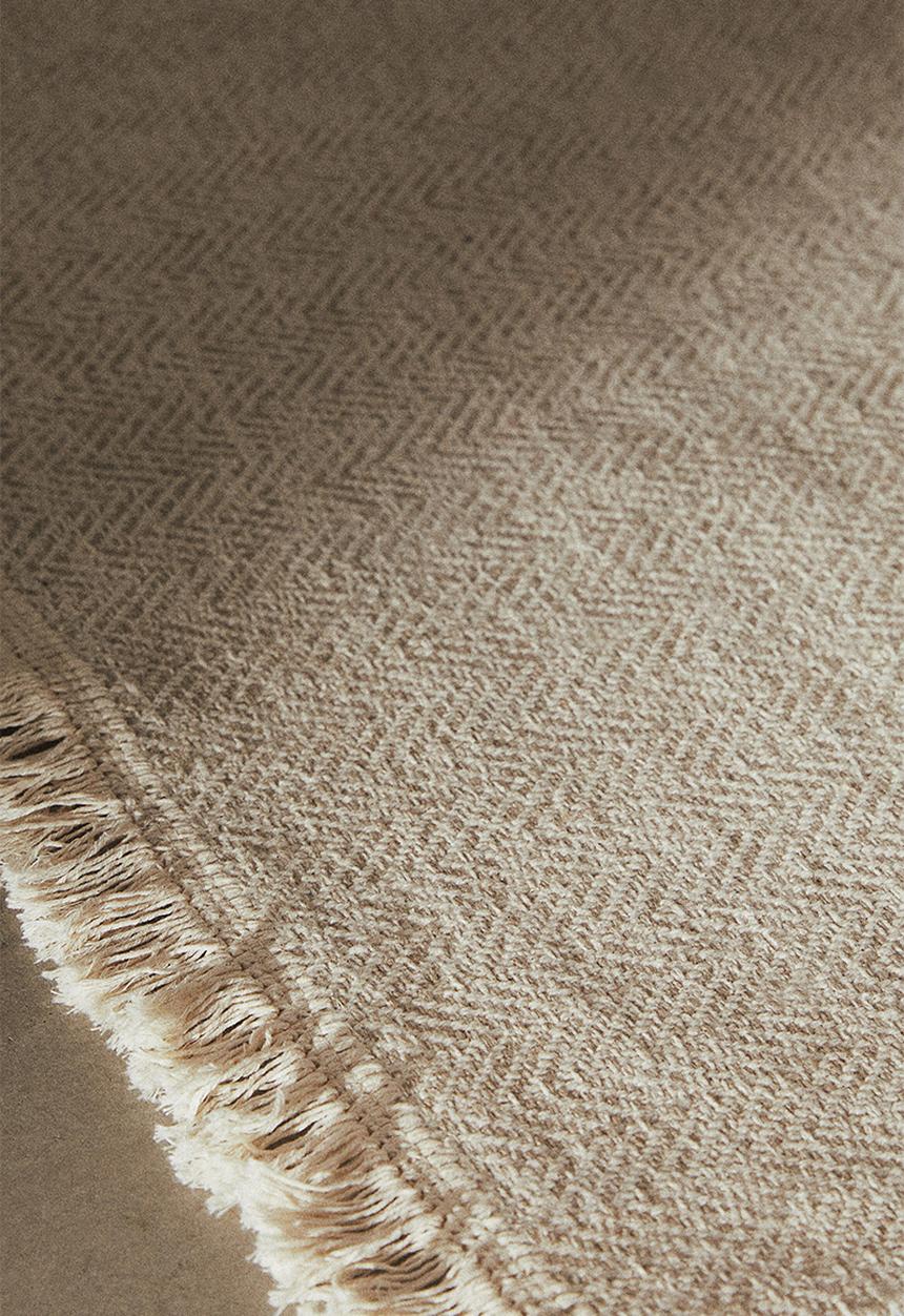H&M - Fringed cotton runner rug - beige