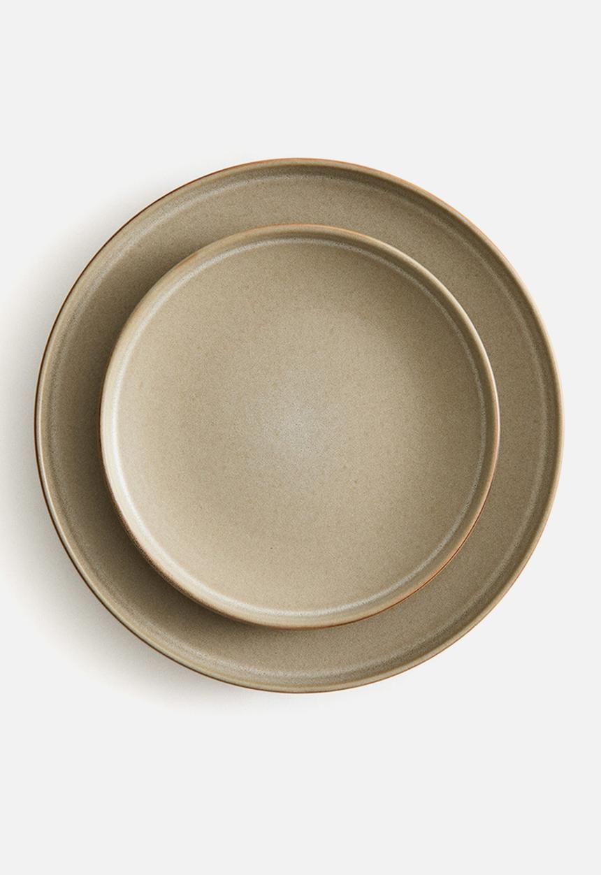 H&M - Reactive-glaze side plate - beige