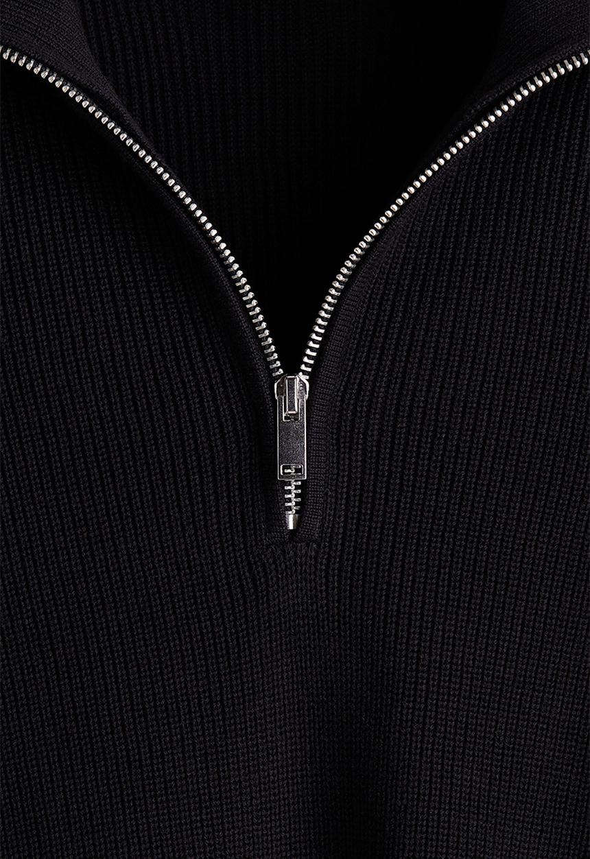 H&M - Regular fit zip-top jumper - black