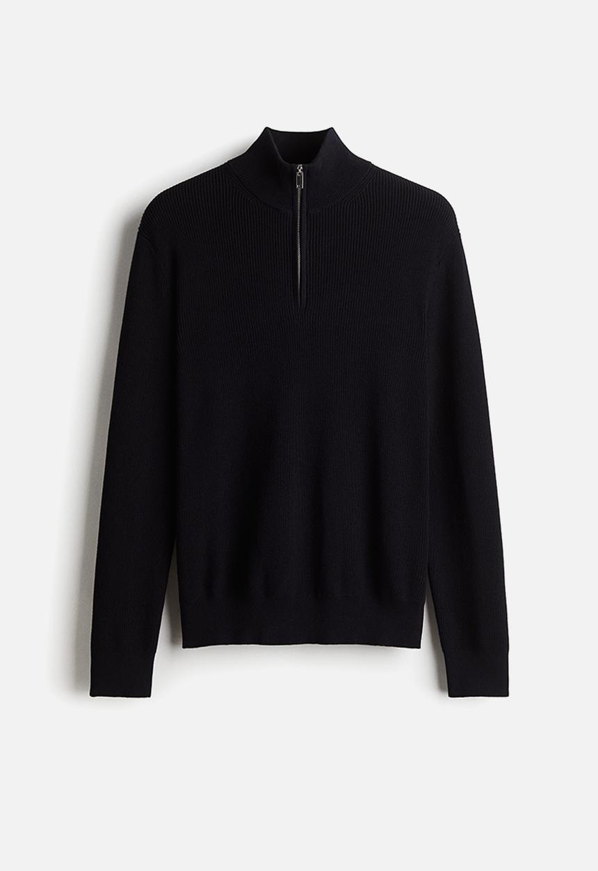 H&M - Regular fit zip-top jumper - navy blue