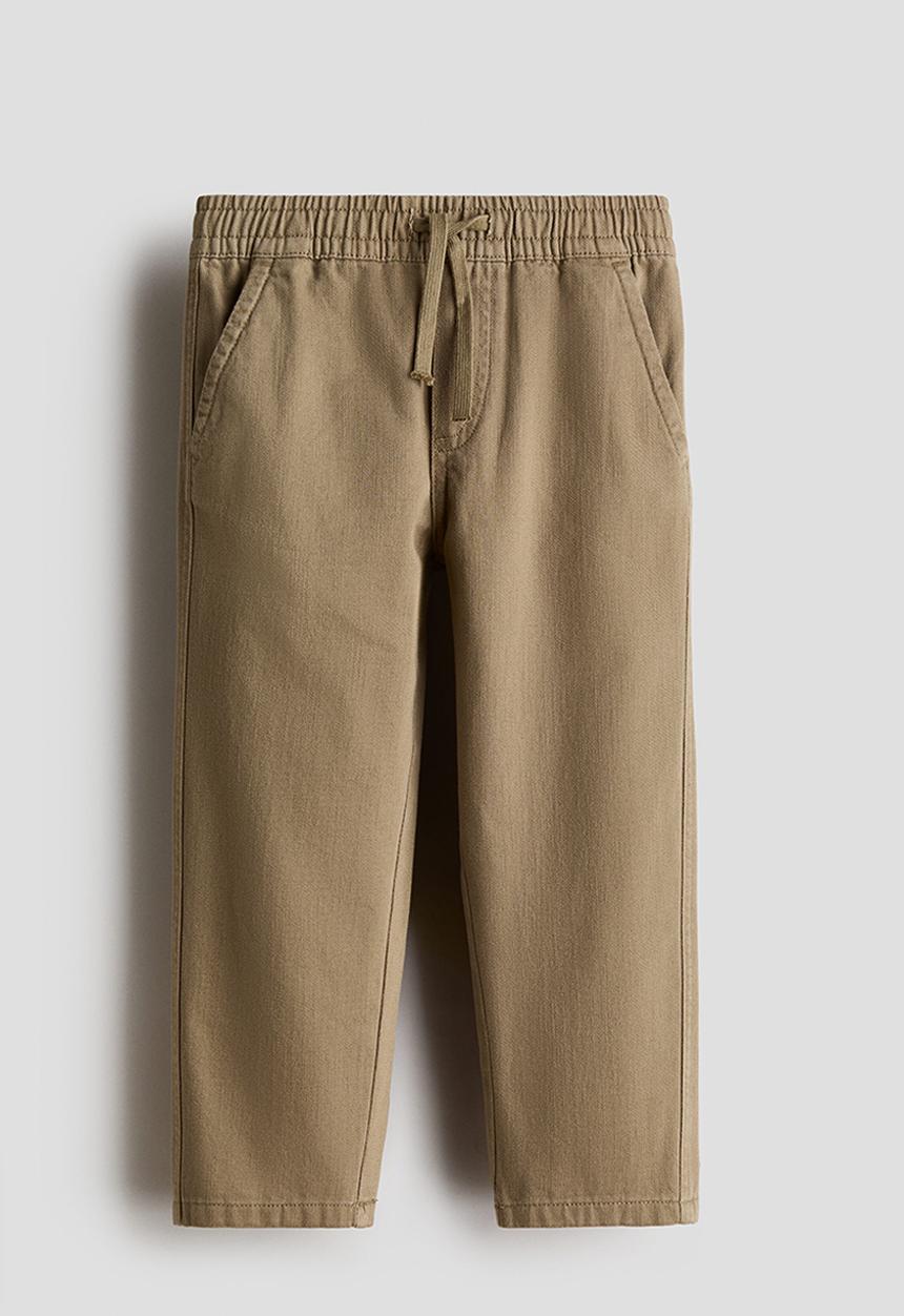 H&M - Cotton twill trousers - dark khaki beige