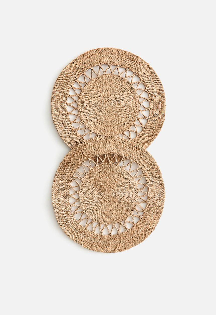 H&M - 2-pack jute place mats - beige