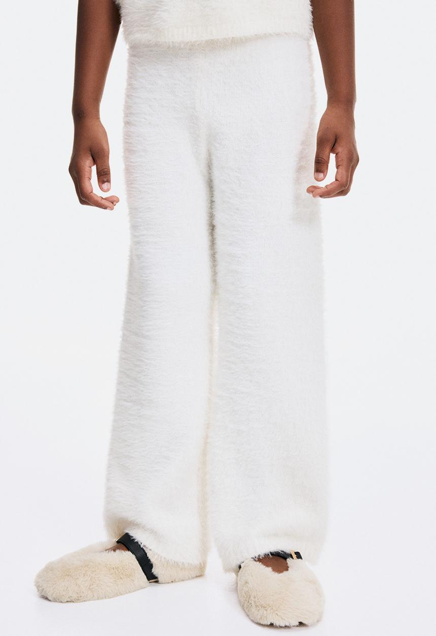 H&M - Fluffy-knit leggings - white