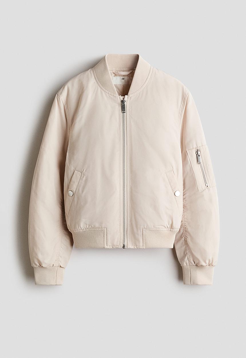 H&M - Padded bomber jacket - light beige