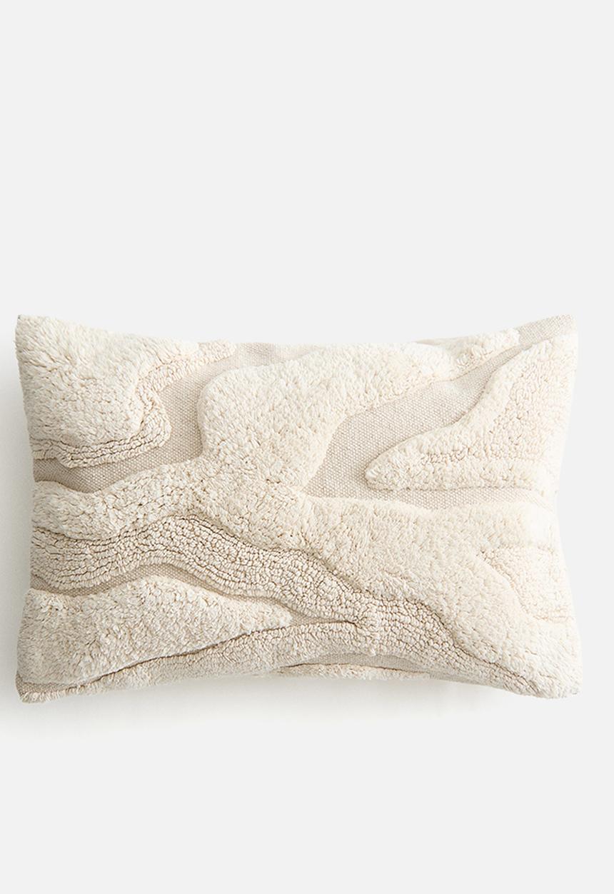 H&M - Textured cotton cushion cover - light beige