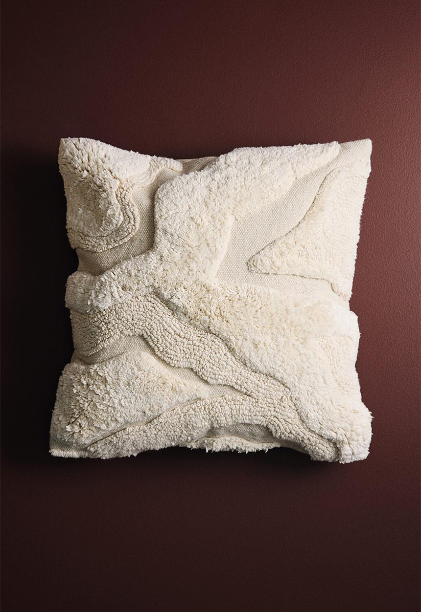 H&M - Textured cotton cushion cover - light beige