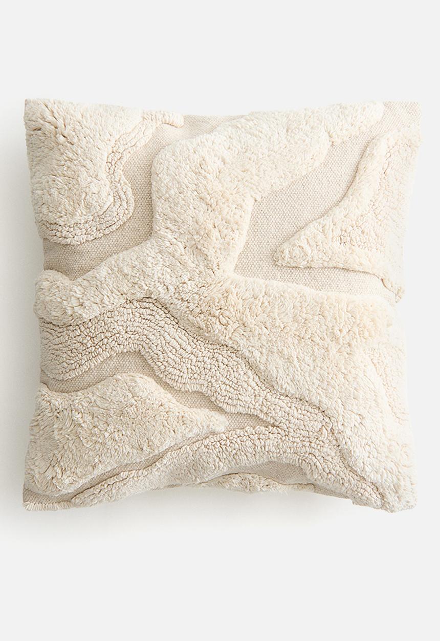 H&M - Textured cotton cushion cover - light beige