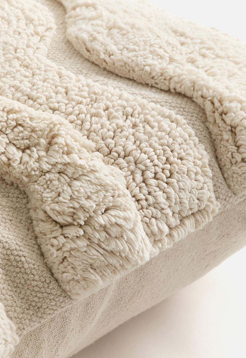 H&M - Textured cotton cushion cover - light beige