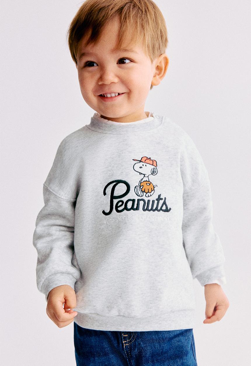 H&M - Printed sweatshirt - light grey/snoopy